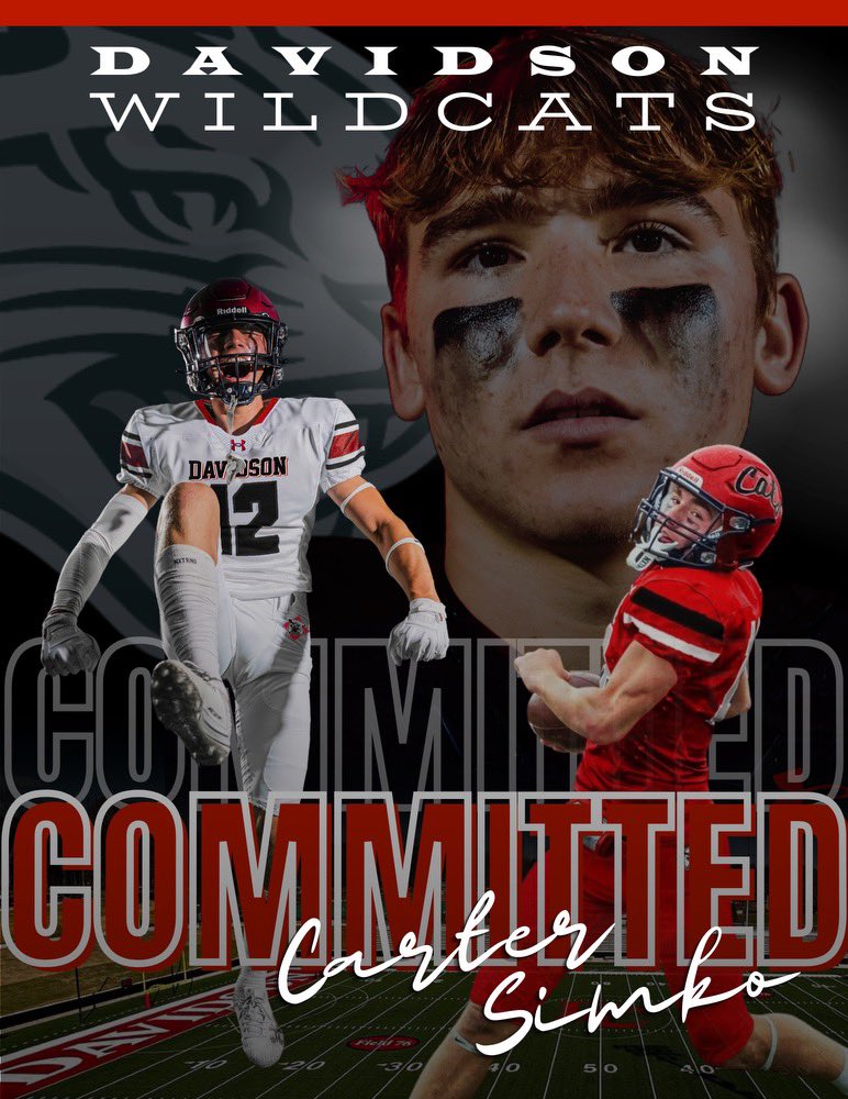 Carter Simko (@cartersimko2024) on Twitter photo Excited to announce my commitment to play D1 football at Davidson. I would like to thank my family, Coach DiNardo, Coach <a href="/scott_abellfb/">Scott Abell</a>, <a href="/_Coach_Hof/">Austin Eisenhofer</a> , and Shady Side Academy football
Go ‘Cats! #WE
@davidsonfootball Excited to announce my commitment to play D1 football at Davidson. I would like to thank my family, Coach DiNardo, Coach <a href="/scott_abellfb/">Scott Abell</a>, <a href="/_Coach_Hof/">Austin Eisenhofer</a> , and Shady Side Academy football
Go ‘Cats! #WE
@davidsonfootball
