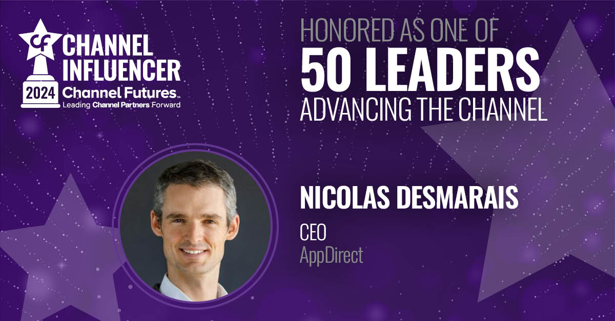 ChannelDiveNews's tweet image. Today we celebrate ⭐ Nicolas Desmarais, one of our 50 #ChannelInfluencers of 2024 - celebrating leaders driving growth and innovation in the #technologychannel &amp;gt;&amp;gt; spr.ly/6015kLlIZ