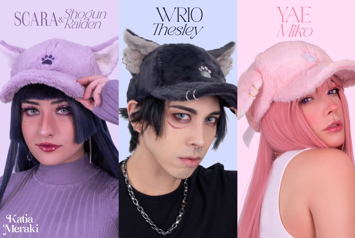 🌷💠 FLUFFY CAPS LAUNCH AND GIVEAWAY💠🌷 Available for purchase: - Yae Miko Pink Cap 🩷 - Wriothesley Black Cap🖤 - Scara / Raiden Lilac Cap 💜 Iink below! ✨✨ To enter giveaway: follow,RT and mention 2 friends! (Ends May3)