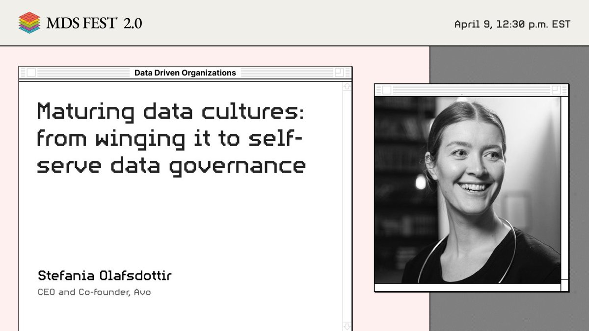 Our CEO <a href="/StefaniaBje/">Stefania Olafsdottir</a> will be speaking at MDS Fest next week! Join her to learn about maturing data cultures and empowering teams with data literacy.

🗓 Tuesday, April 9 | 12:30 PM EST

Register for your free tickets today at 🎫 mdsfest.com