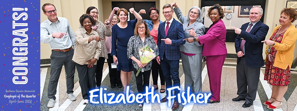 Congratulations to our Employee of the Quarter… Elizabeth Fisher