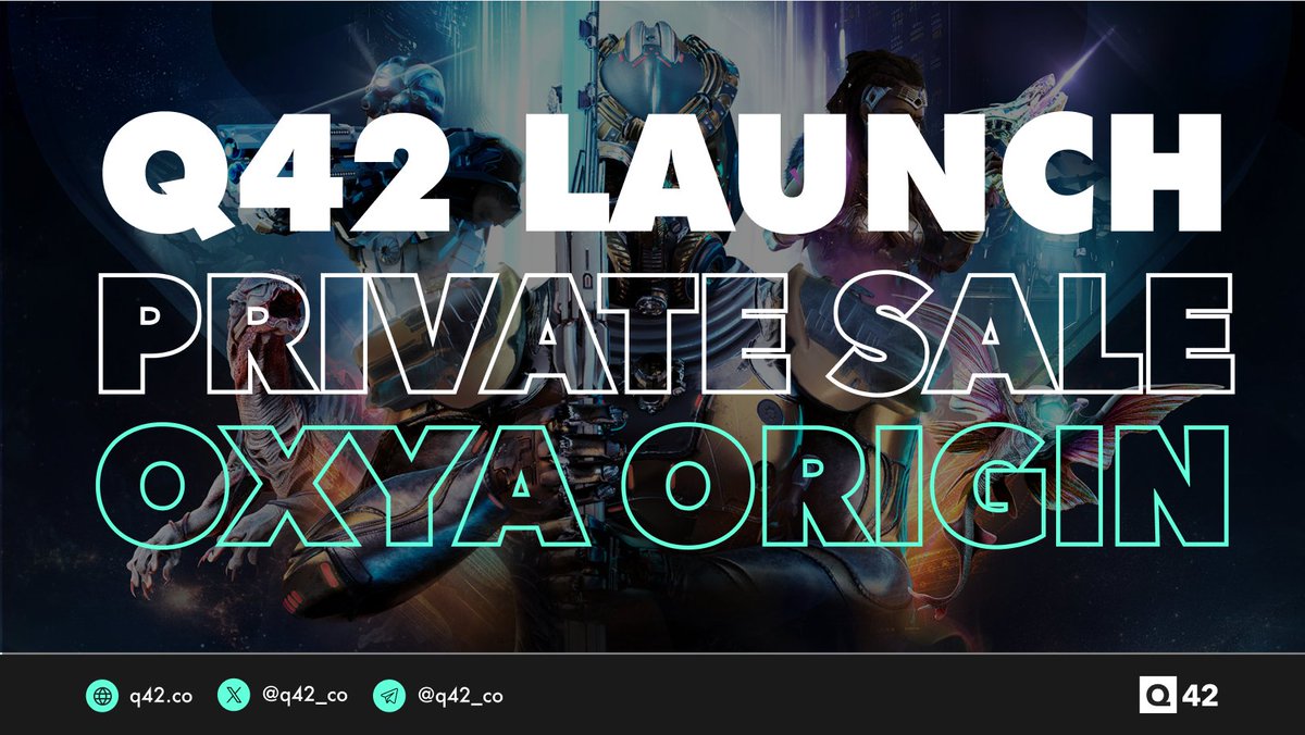 q42_co's tweet photo. Q42 Launch: Oxya Origin private sale is happening on April 7th ⏰

What’s next?
1️⃣ Fill in registration form: https://t.co/kvX7WV3yWU
2️⃣ Receive an invitation to join @q42_co  launch.
3️⃣ Retweet, all interactions count prior to launch.

Get ready to contribute in @OxyaOrigin growth story. We’re watching you 👽