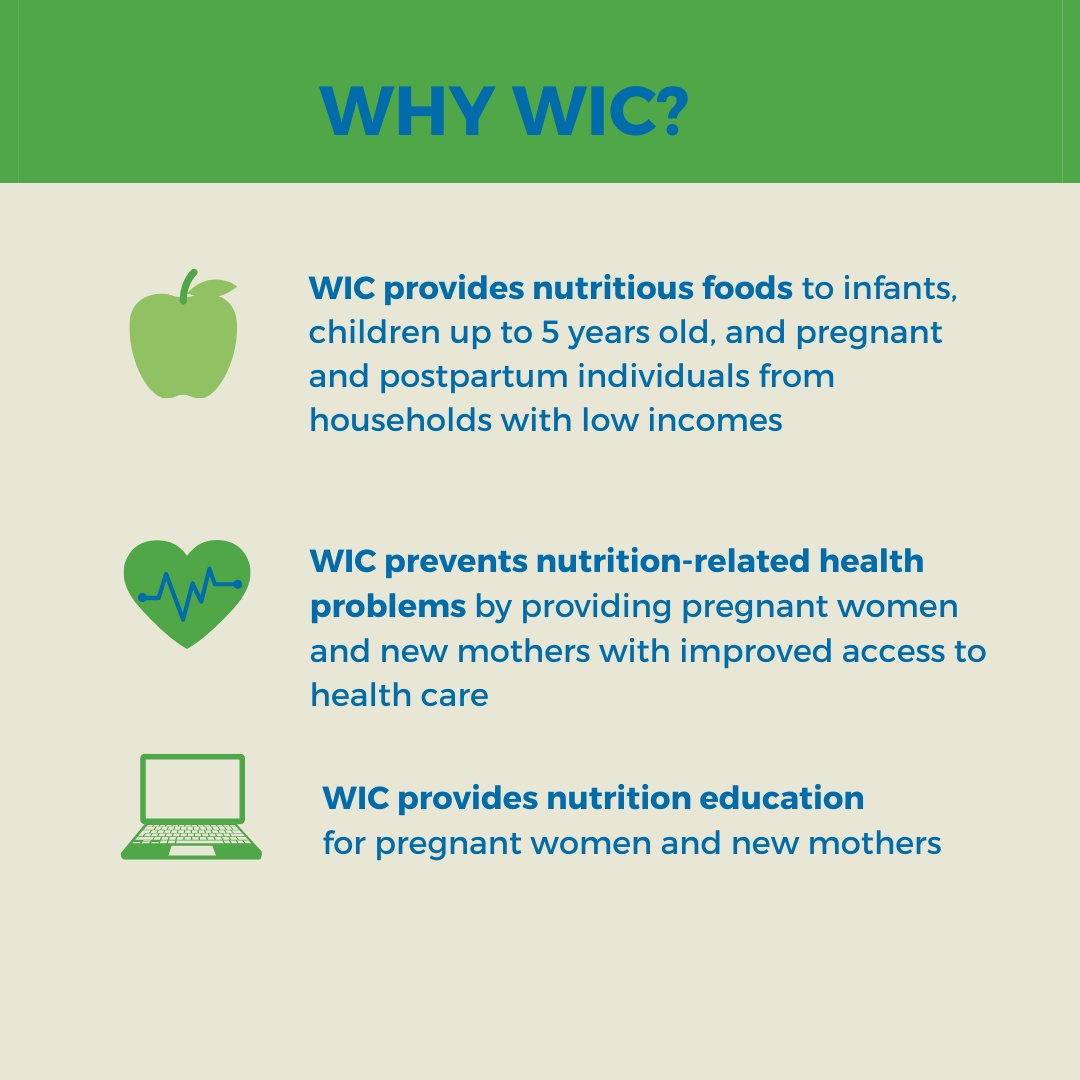 #WIC provides nutritionally at-risk pregnant and postpartum people, infants and children up to 5 years old with low-incomes, supplemental nutritious foods, nutrition education, breastfeeding support, and referrals to health care. #WICWednesday frac.org/programs/wic-w…