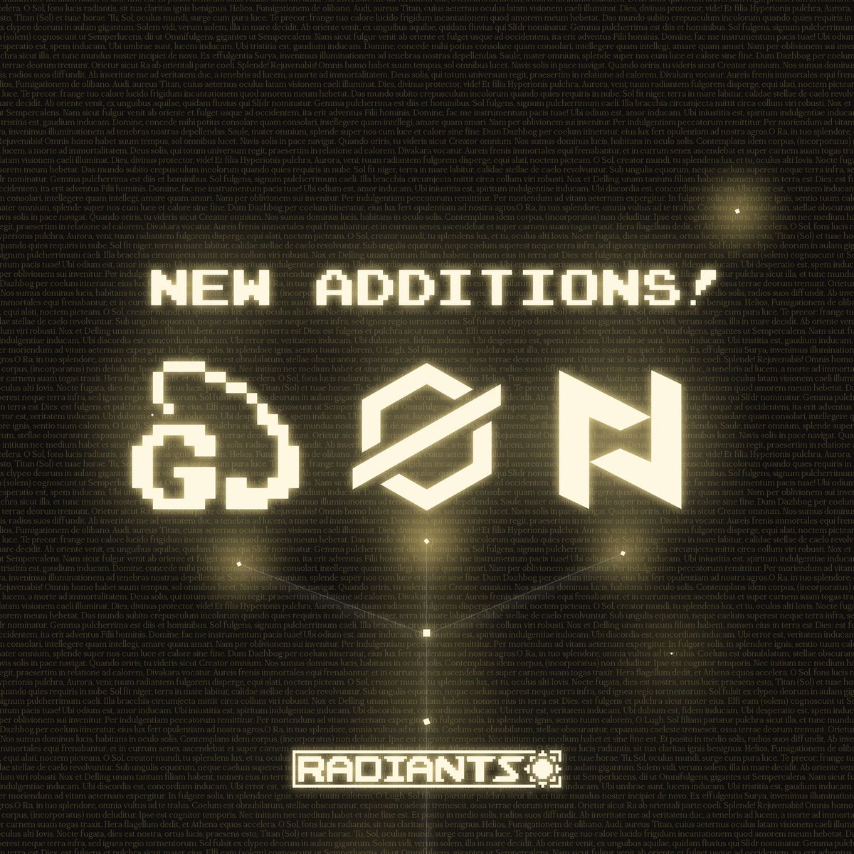 We're excited to announce three new absorptions into the Radiants ecosystem ☀️ 

Details below 🧵 👇