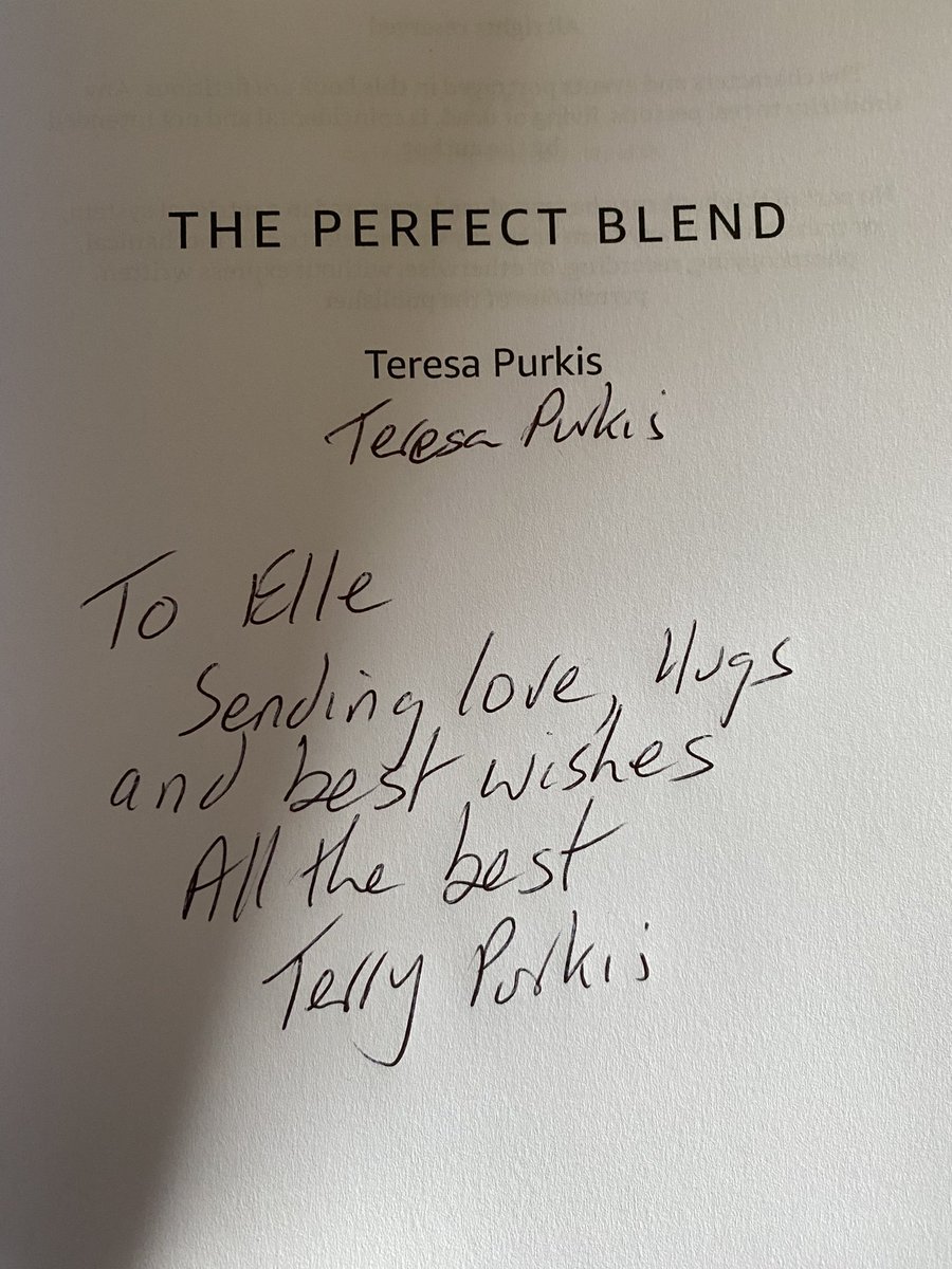 I wanted to post a shout out to my mate Terry Purkis who sent me a copy of her book The Perfect Blend. Included was a lovely kind message, after hearing I’d suffered another TIA (mini stroke). Thank you Terry, acts of kindness like this make my world a better place 🤗