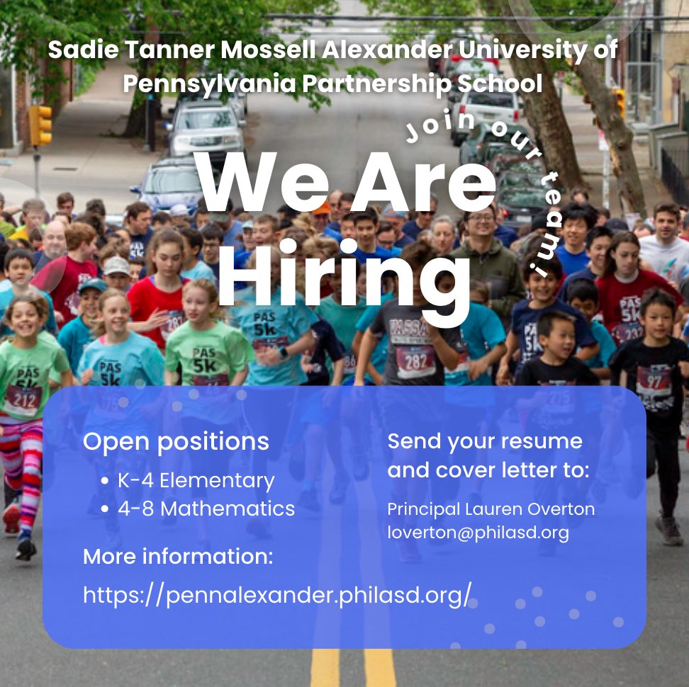 Principal Overton she/her (@pas_overton) on Twitter photo We are hiring! Please send resumes and cover letters. See details below. <a href="/PHLschools/">Philadelphia Schools</a> <a href="/PennGSE/">Penn GSE</a> <a href="/PFTLocal3/">PFT (@pftlocal3.bsky.social)</a> We are hiring! Please send resumes and cover letters. See details below. <a href="/PHLschools/">Philadelphia Schools</a> <a href="/PennGSE/">Penn GSE</a> <a href="/PFTLocal3/">PFT (@pftlocal3.bsky.social)</a>
