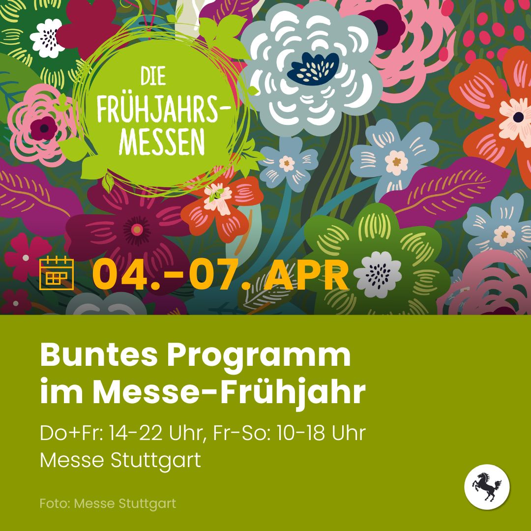 Mit insgesamt elf Messen über drei Tage hinweg starten die #Frühjahrsmessen in #Stuttgart am 4. April mit abwechslungsreichem Programm und vielfältigen Anregungen. Darunter die Messen Markt des guten Geschmacks, i-Mobility, Garten oder Yoga World. ℹ️ stuttgart.de/service/aktuel…