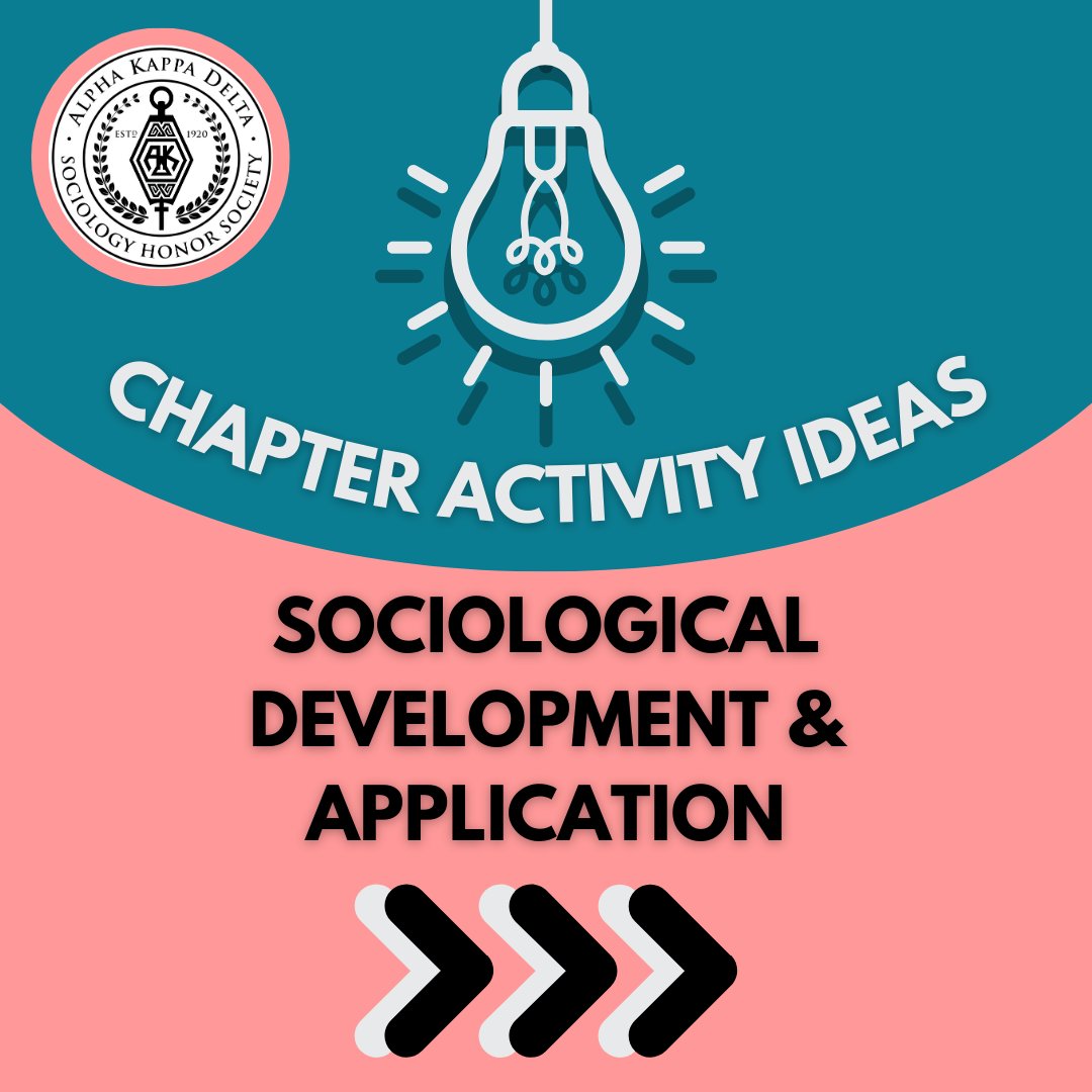 AKD Chapter activities are a great way to support the development and application of sociology! 

In this thread, we share 5 activities your chapter can do  for sociological development and application!

1/6

#sociology #alphakappadelta #AKD #britsoc24