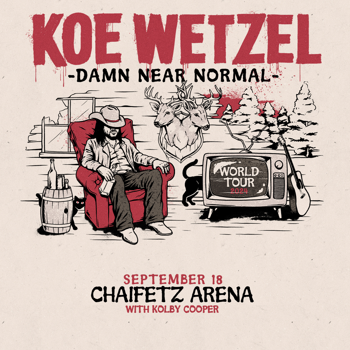 PRESALE ALERT 🚨 Catch @KoeWetzel on the Damn Near Normal Tour with Kolby Cooper on September 18. Presale is live now 🔥🎸 Use code: KOE2024 🎟️ bit.ly/KoeWetzel9-18 *Valid online only, offer ends 4/4 at 10pm