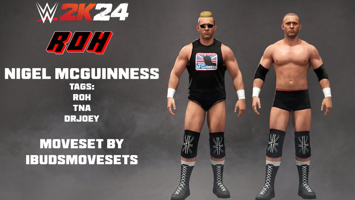 Nigel McGuinness uploaded! face texture was by @enzoanimal90 and the moveset was by @iBudsMoves thanks guys! #ROH #AEW #WWE2K24