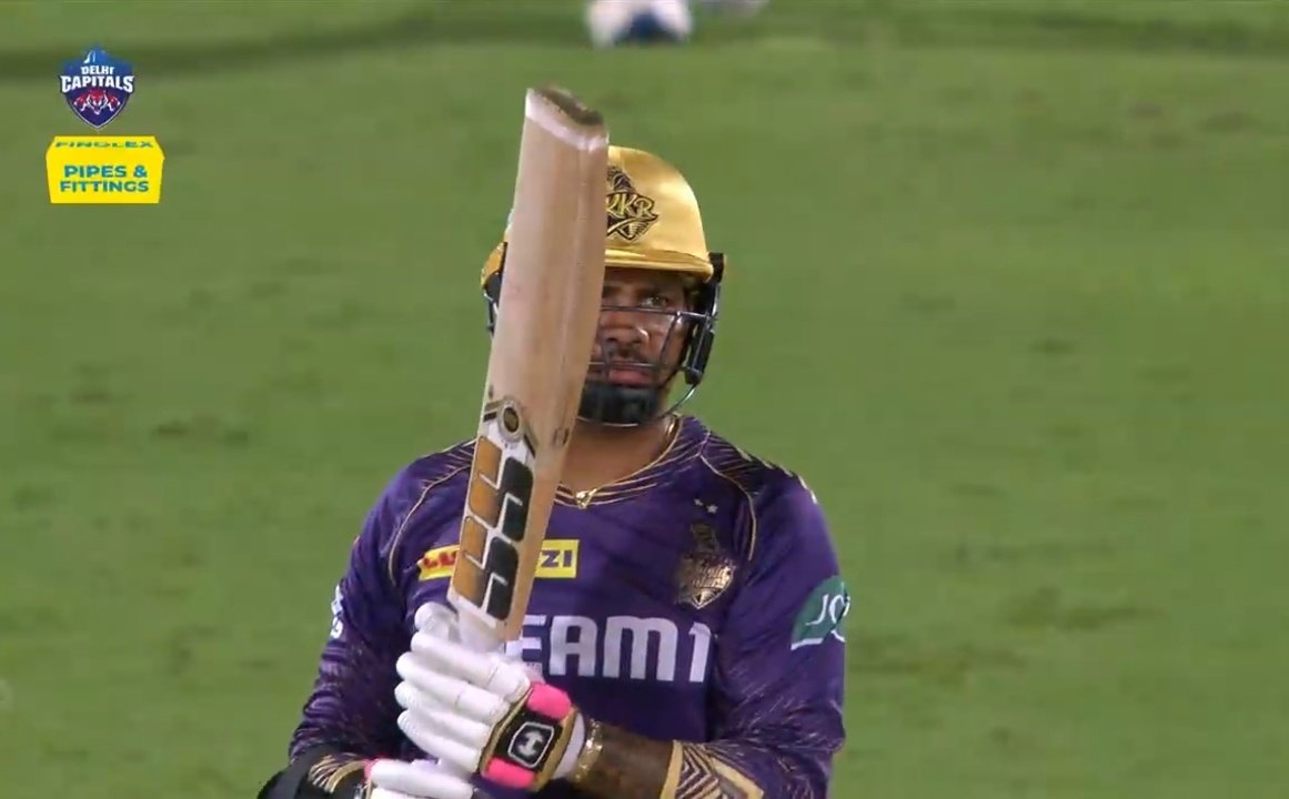 Sunil R 50 🚨 50 comes up for Sunil Narine in just 20 balls. KKR makes 88 runs in ...
