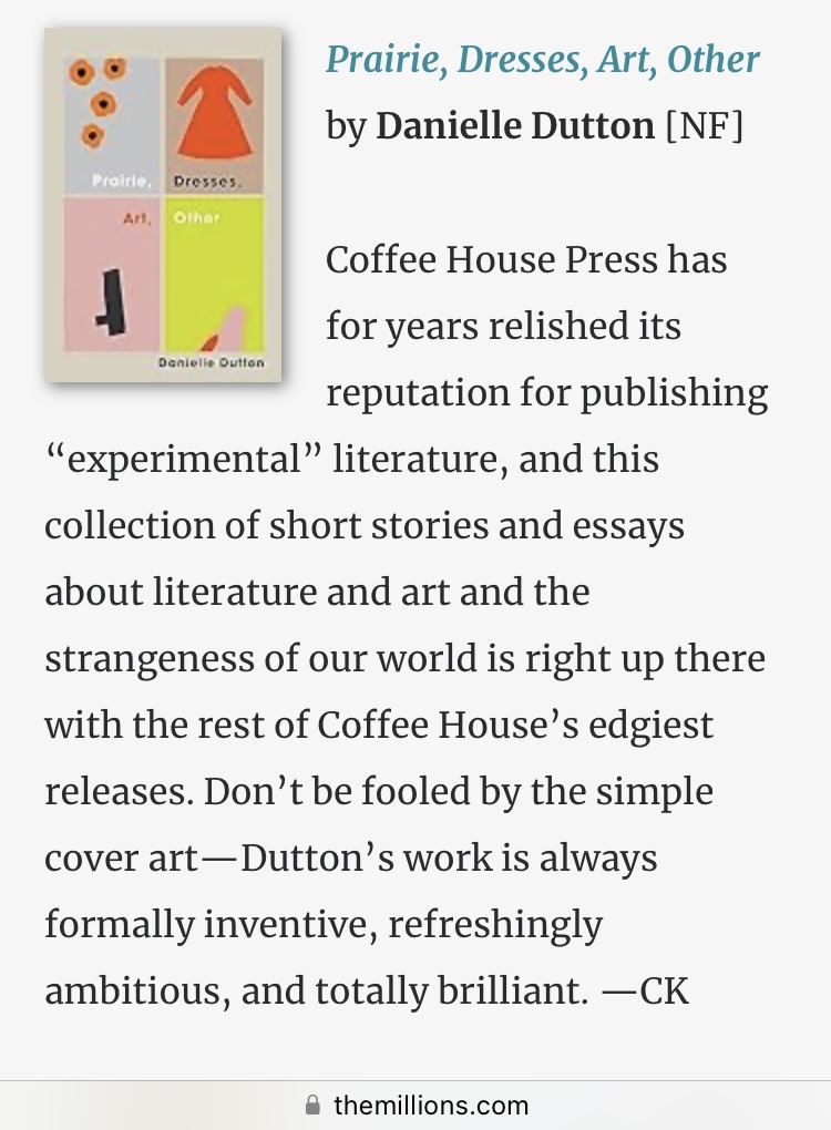 So nice to see @Coffee_House_ and PDAO on @The_Millions 'Most Anticipated' spring list!