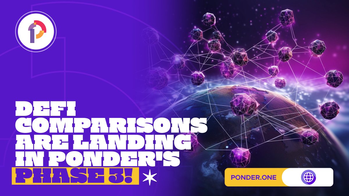 ✨ Sneak Peek: DeFi comparisons are landing in #PonderONE's Phase 3, making it your go-to for discovering the best in #DeFi. Anticipate greatness!

#Interoperability ⚡️