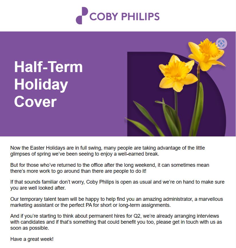 For more details, please contact us at info@cobyphilips.co.uk :)