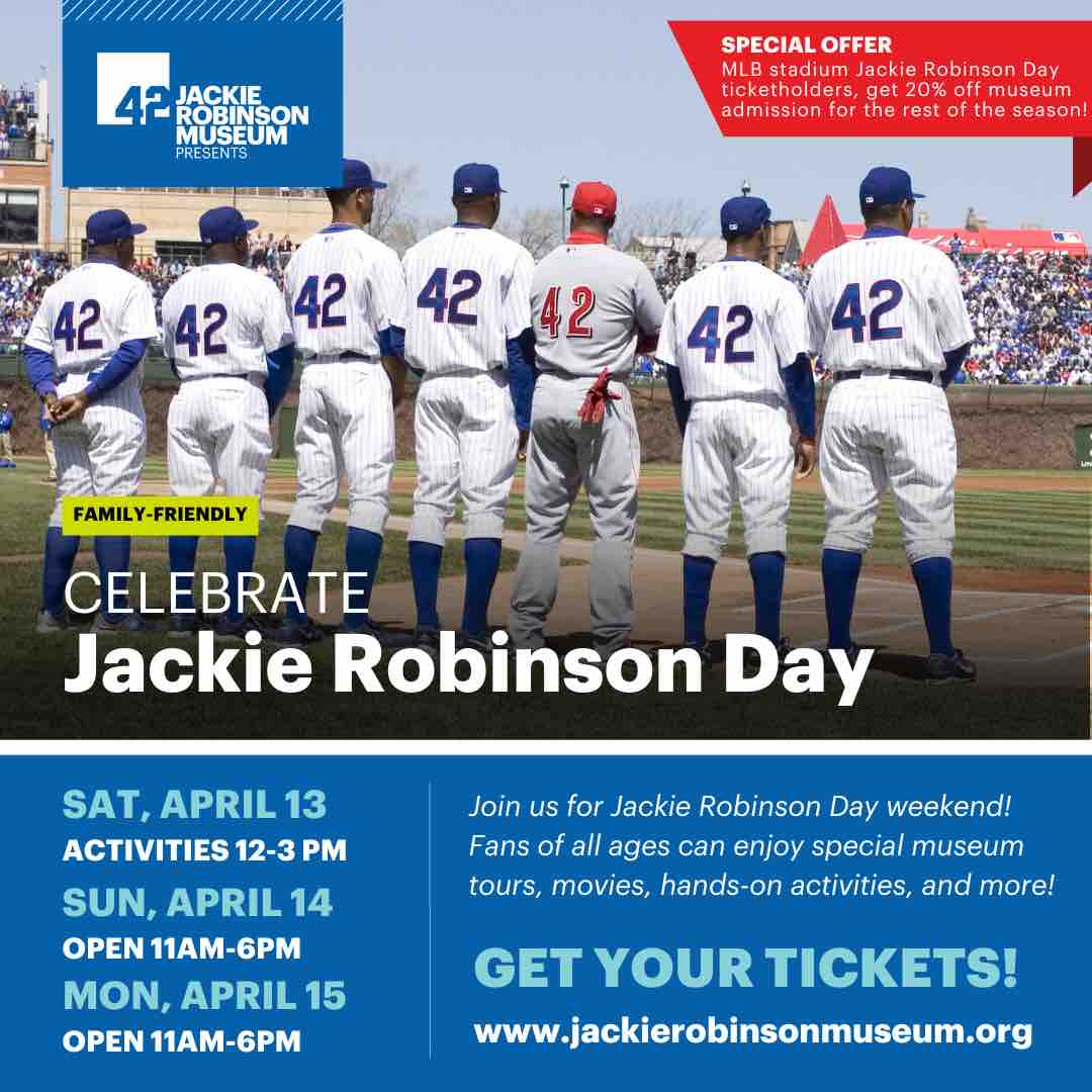 Join us for Jackie Robinson Day weekend! Fans of all ages can enjoy special museum tours, movies, hands-on activities, and more. Link below for tickets. ow.ly/G9Vr50R7xf0