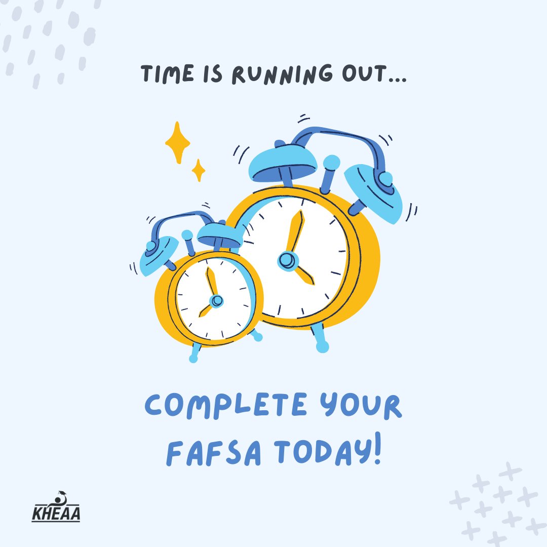 Take advantage of the last day of FAFSA Week of Action! Time is slipping away, but you still have a chance to make a big impact on your future. Need help? Check out our FAFSA completion guide: kheaa.com/web/resources/…