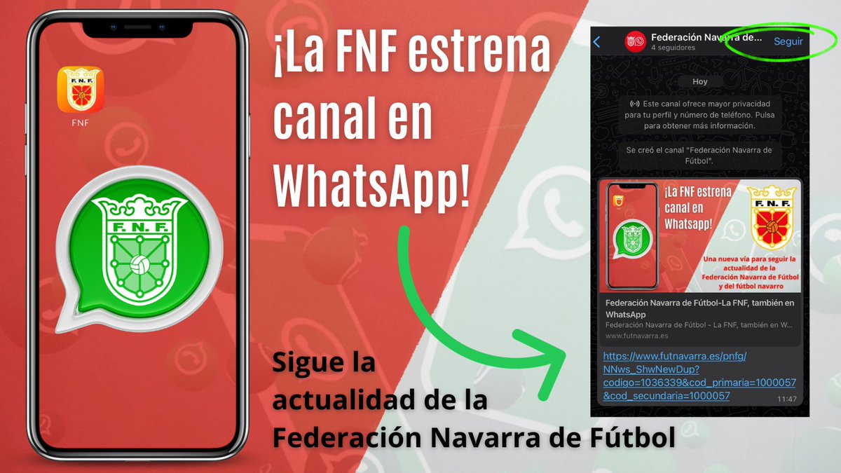 📲 No te pierdas la actualidad del fútbol navarro a través de nuestro canal de WhatsApp. 🔗 Pásale este link a tus contactos para que también estén al día 👇 whatsapp.com/channel/0029Va…