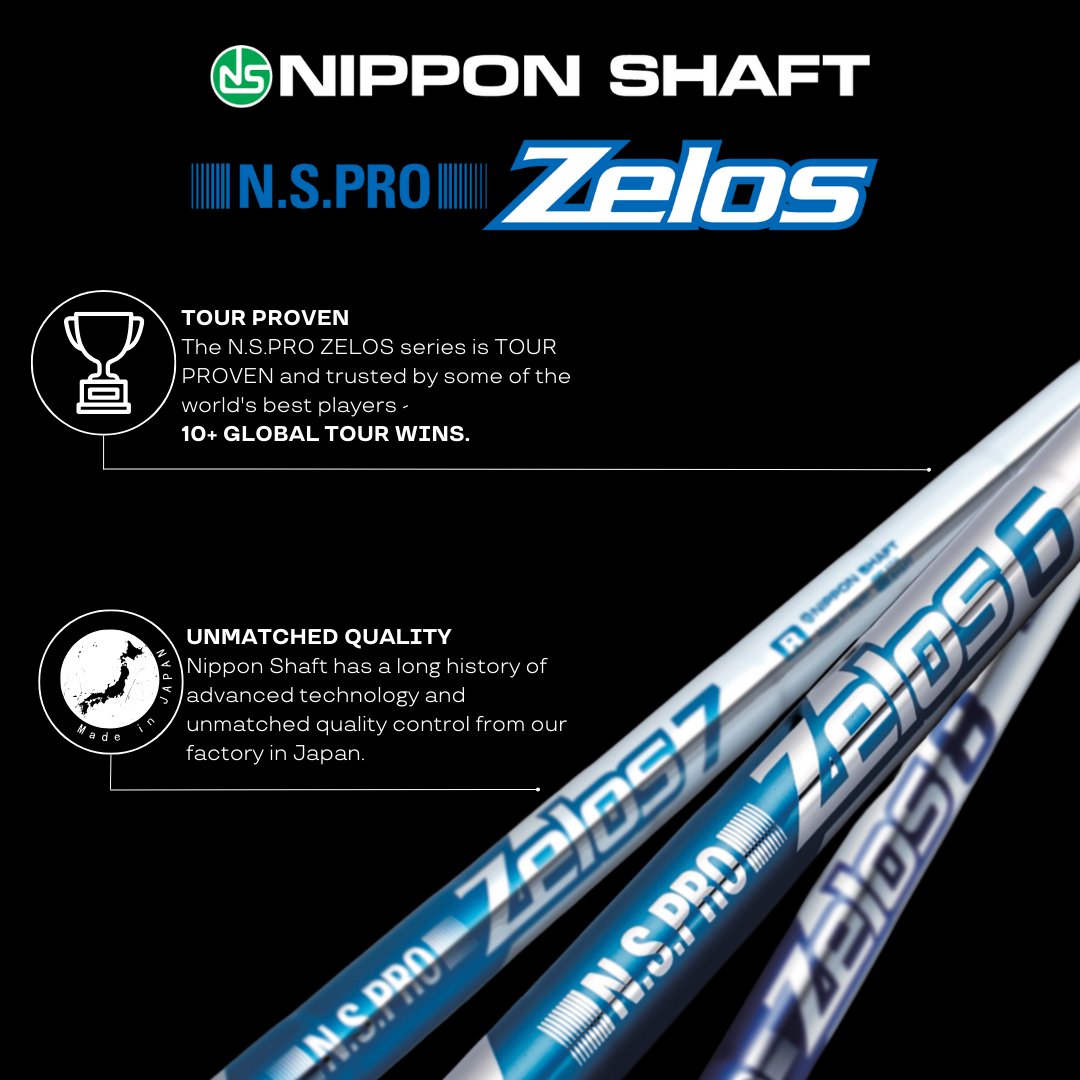 NipponShaft's tweet photo. The ground-breaking https://t.co/ssytfqk78p ZELOS series combines the power, feel and lightweight characteristics of graphite w/the stability, control and consistency of steel - delivering increased distance, higher trajectories, and improved performance! 
https://t.co/emQJElRRRO https://t.co/GyaHyi151U