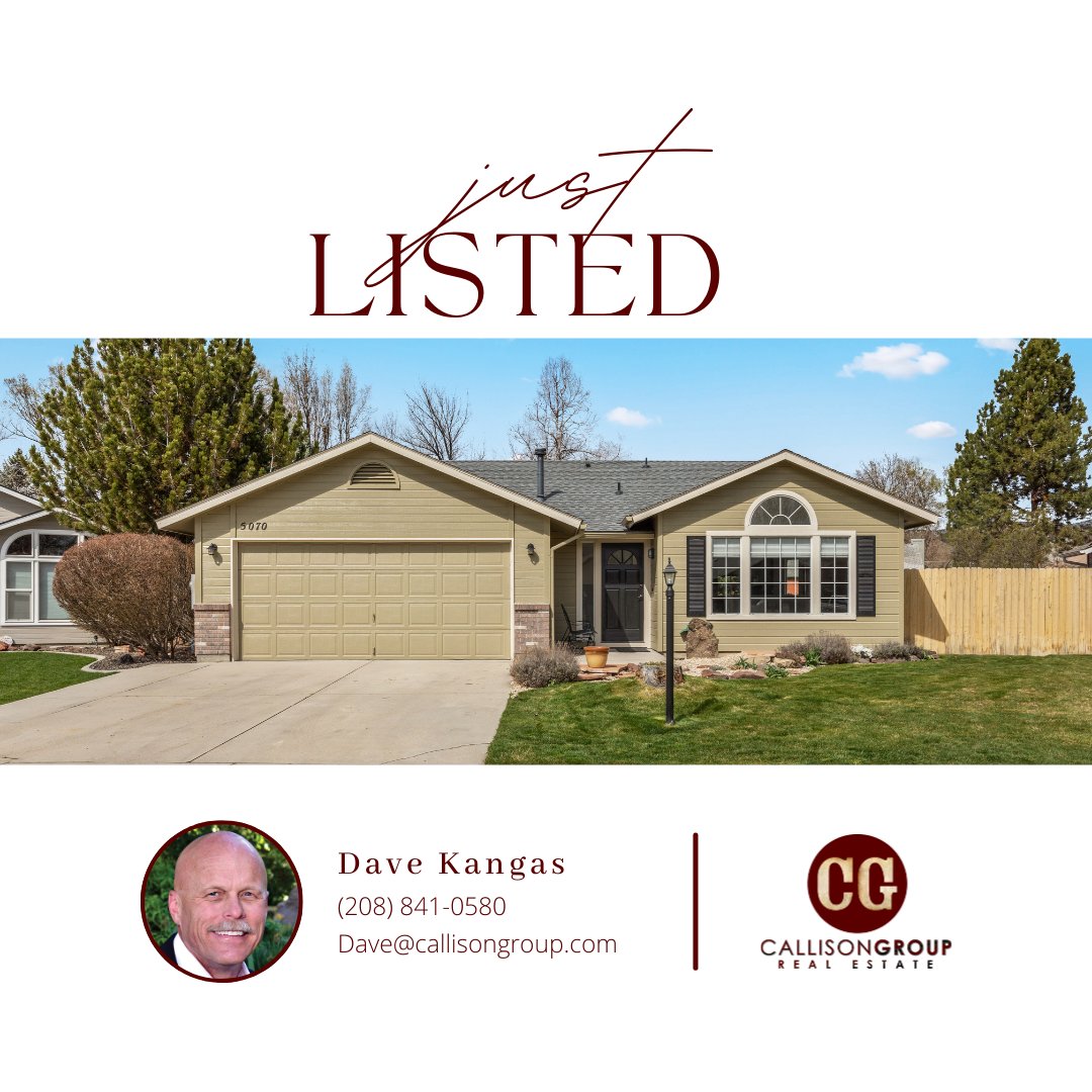 CallisonGroup's tweet image. JUST LISTED! 🏡

📍 5070 W Hadlock St Boise, ID  83703

✅ Quality Engineered Hardwood 
✅ Flooring Throughout
✅ Quartz Countertops in the Kitchen
✅ New Appliances
✅ New HVAC System

Call/text listing agent, Dave Kangas
☎️ (208) 841-0580

#callisongrouprealestate #Davekangas