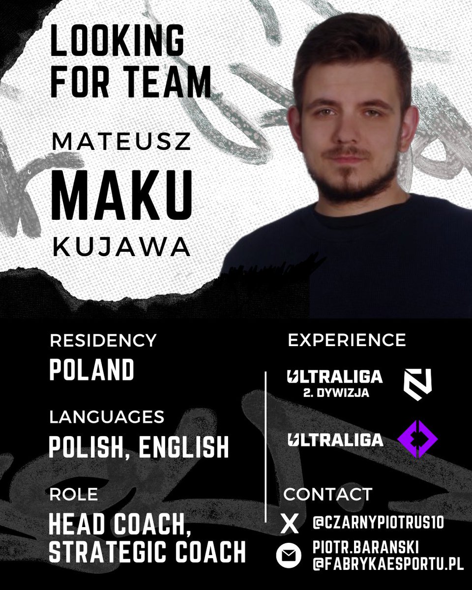 Mateusz MaKu Kujawa (@maku_kujawa) on Twitter photo I'm LFT for coming split.
For more information or work samples DM me or my agent <a href="/CzarnyPiotrus10/">Piotr "CzarnyPiotruś" Barański</a>
References: <a href="/Vounghuard/">Vounghuard</a> <a href="/respite_lol/">Respite</a> I'm LFT for coming split.
For more information or work samples DM me or my agent <a href="/CzarnyPiotrus10/">Piotr "CzarnyPiotruś" Barański</a>
References: <a href="/Vounghuard/">Vounghuard</a> <a href="/respite_lol/">Respite</a>