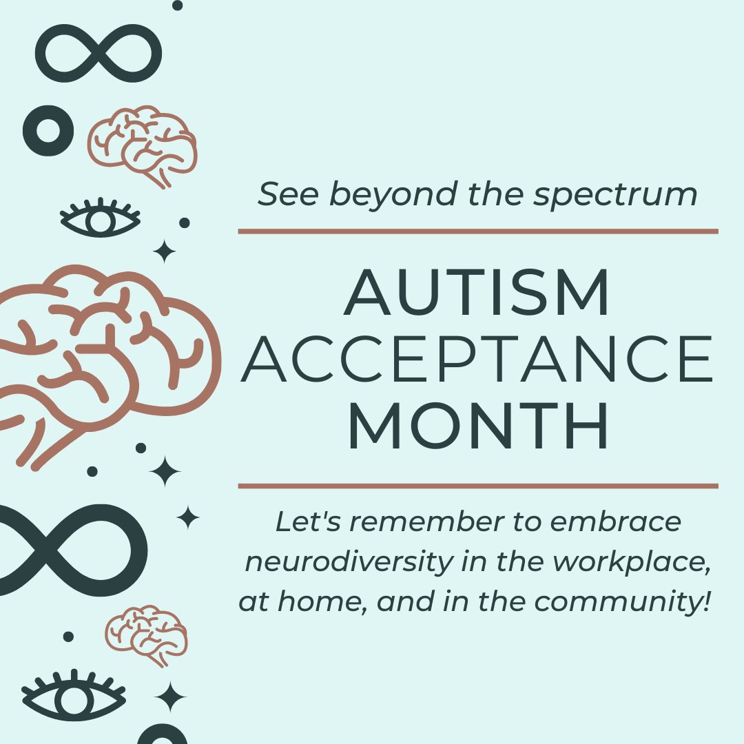 April is #AutismAwarenessMonth and #AutismAcceptanceMonth! This month we will be amplifying the voices and stories of members of our community to promote inclusivity and better understanding!