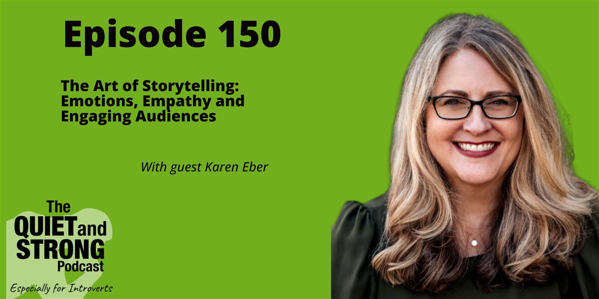 Check out ep150! I sit down with Karen Eber, and we talk about her book 'The Perfect Story: How to Tell Stories that Inform, Influence and Inspire.' Learn how #introverts have the advantage in #storytelling. #introvert #publicspeaking youtube.com/watch?v=W_Oo-A…