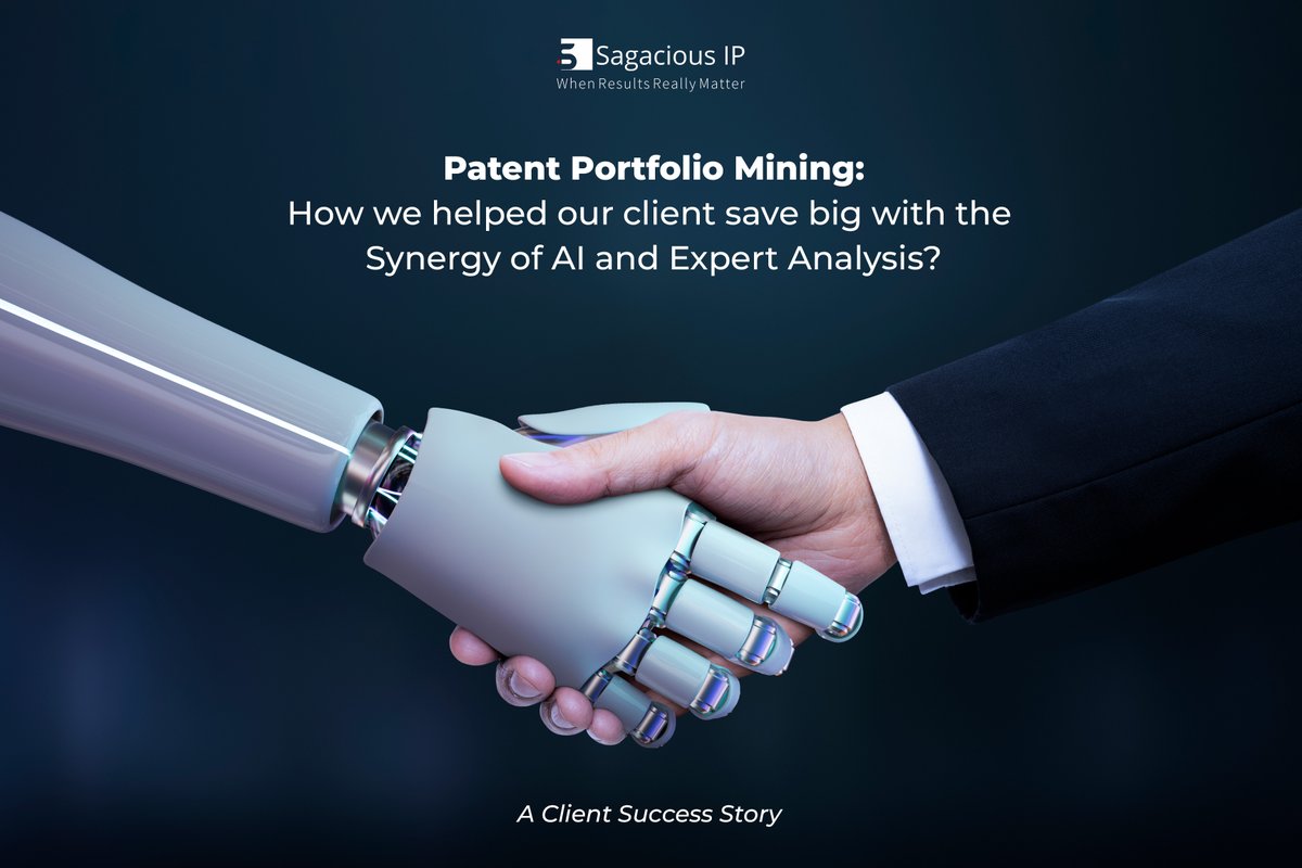 Discover synergy in #AI & expert analysis in #patentmining! 

Our #successstory reveals how we analyzed 4,000 patents for acquisition, cutting costs to $3 per patent with our 'AI Licensing tool'. 

Read Now at: sagaciousresearch.com/blog/patent-po…

#aiinip #aitool #ailicensing #patents #blog