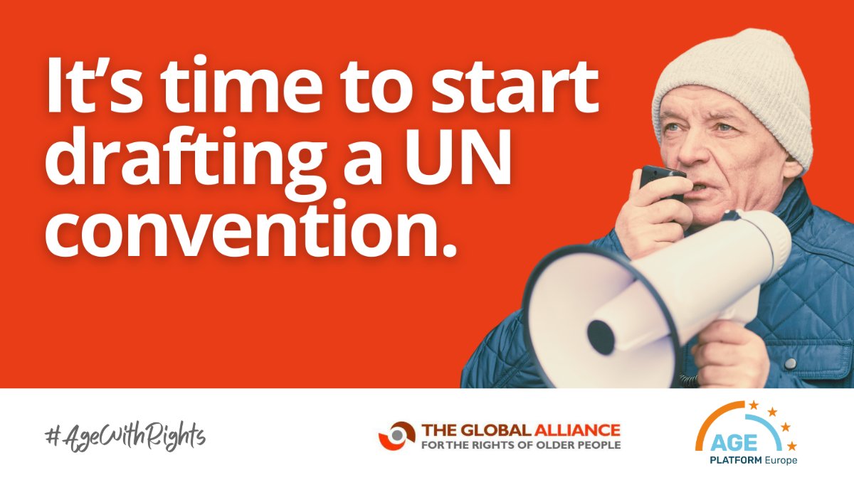 📣On 8th – 14th April 2024 AGE joins the global #AgeWithRights campaign by @GAROP_Sec. Let’s seize this opportunity to call on EU governments for action to equally protect our human rights in old age. ✍️Sign the global petition: bit.ly/Petition_UNCon… #EULeadsTheRally