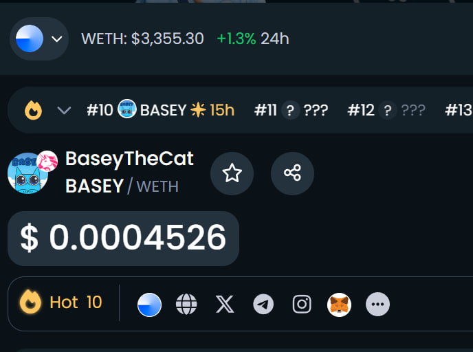 We are trending on dextools once again

dextools.io/app/en/base/pa…

#BASEY $BASEY #BASEYTHECAT