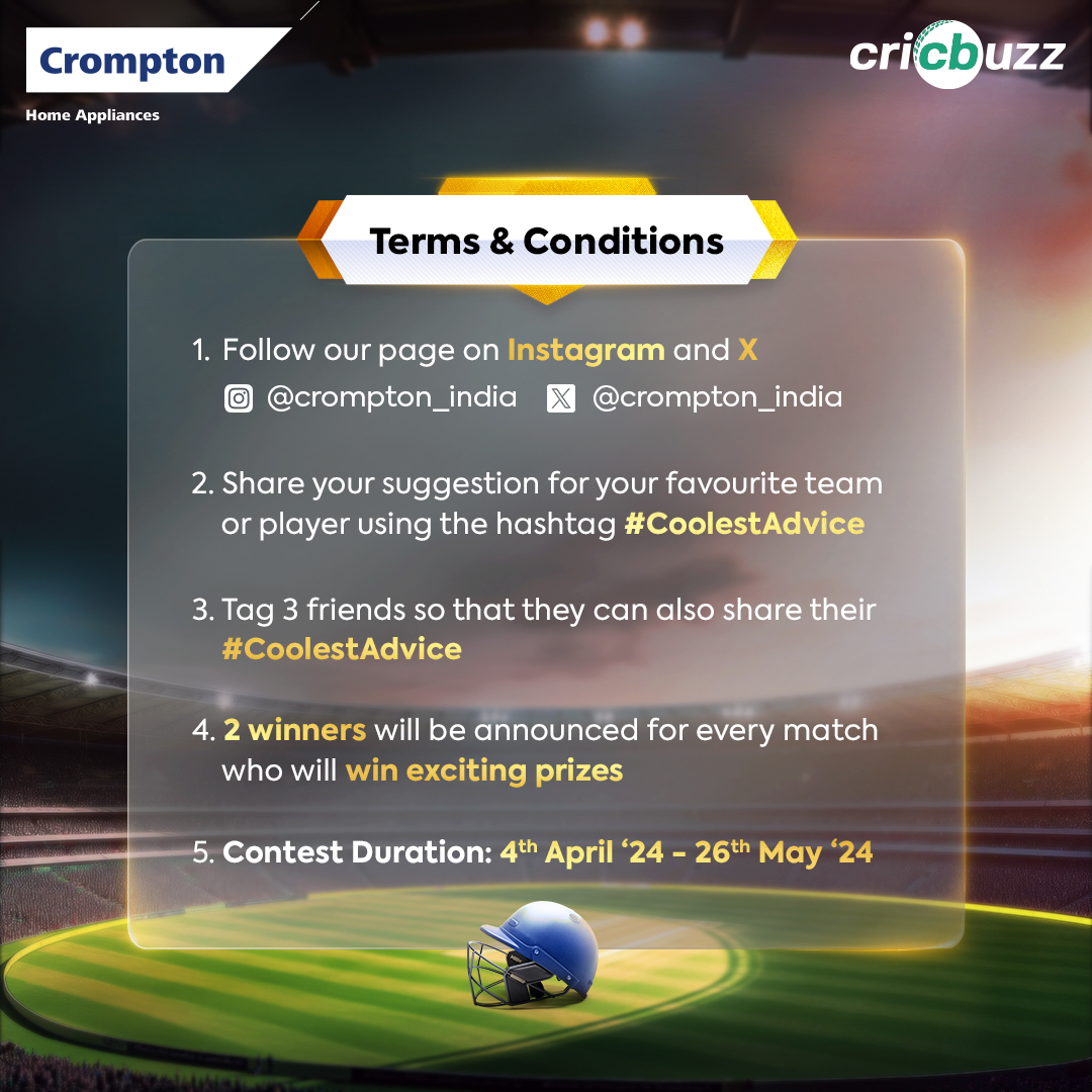 🚨🏏 Get ready to share your #CoolestAdvice 🏏🚨 Attention all cricket fans! Here's your chance to win some cool prizes by sharing your #CoolestAdvice for every match! Follow the steps mentioned below in the thread