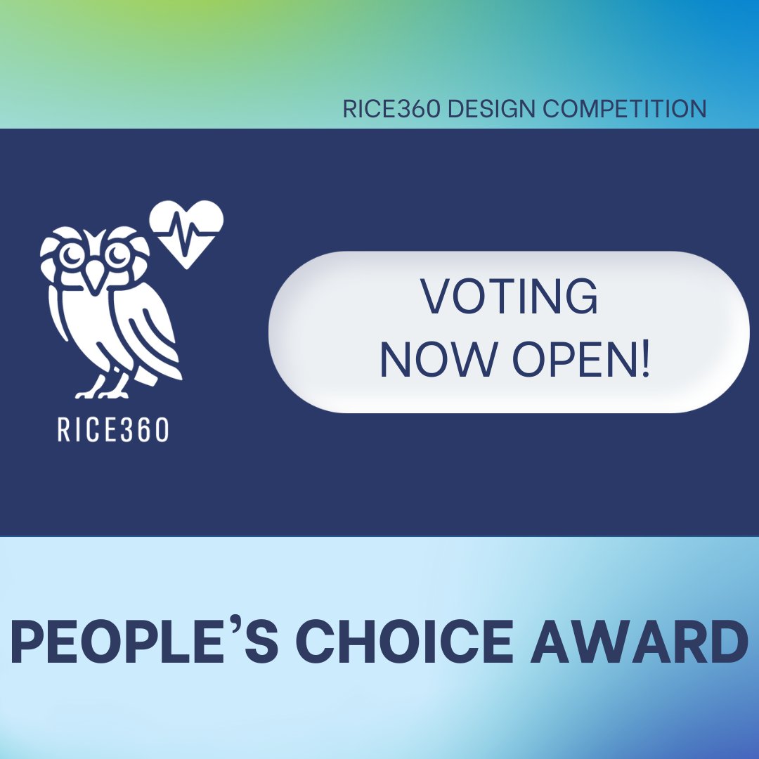 Voting is NOW OPEN for the Rice360 Design Competition People's Choice Award!

Help recognize students from around the world by voting for your favorite effective and low-cost innovation. 

Vote here: bit.ly/4cBdQT7