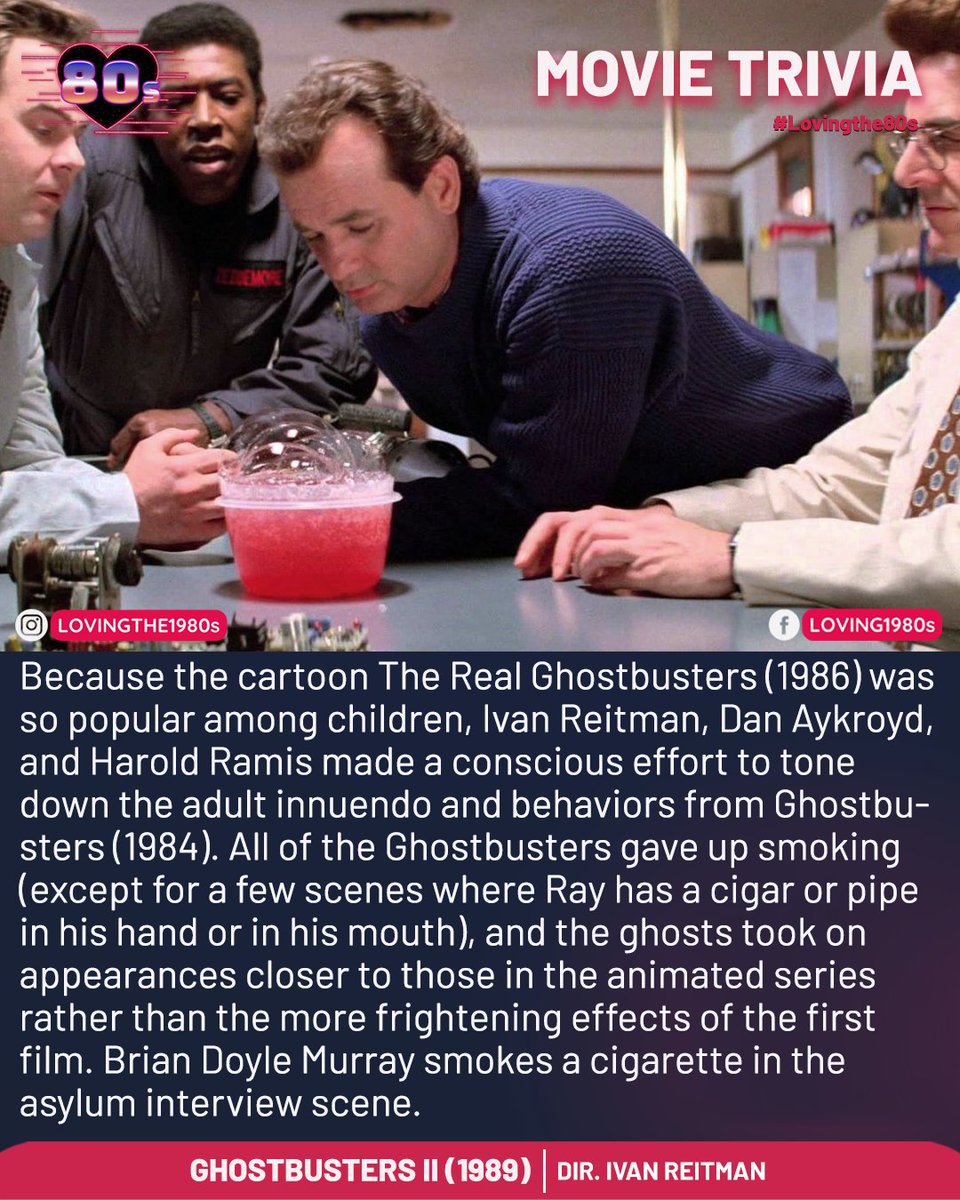 Movie Trivia: Ghostbusters II (1989)
📷 #Lovingthe80s #80sNostalgia #80smovie #Movietrivia #scifi #Ghostbusters #IvanReitman #DanAykroyd #HaroldRamis #BillMurray