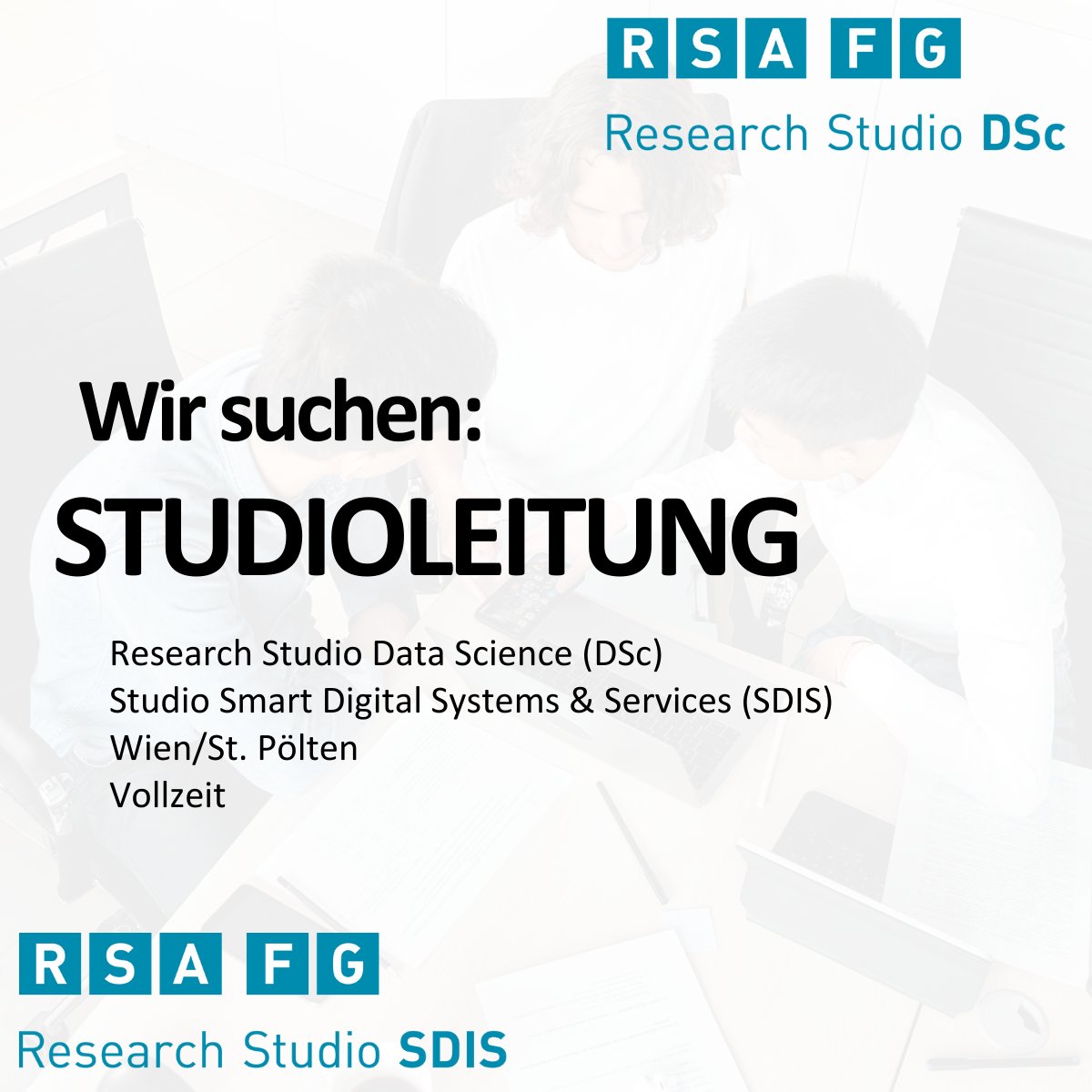 Alle Infos auf unserer Website: lnkd.in/e9HxQekC
Bewerbungen an:  jobs@researchstudio.at