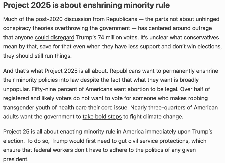 This piece is truly jarring because it clearly spells out the plan to make trump president for life.  Don't brush this off, people. It is a clear and present danger.