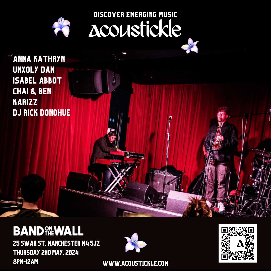 Can't wait to return to @bandonthewall for Acoustickle MCR part 2. Live neo soul, RNB, jazz, Afrobeat, blues... This is our 15th birthday year. 8pm-12am, Thursday 2nd May, 2024 botw.ticketline.co.uk/order/tickets/…