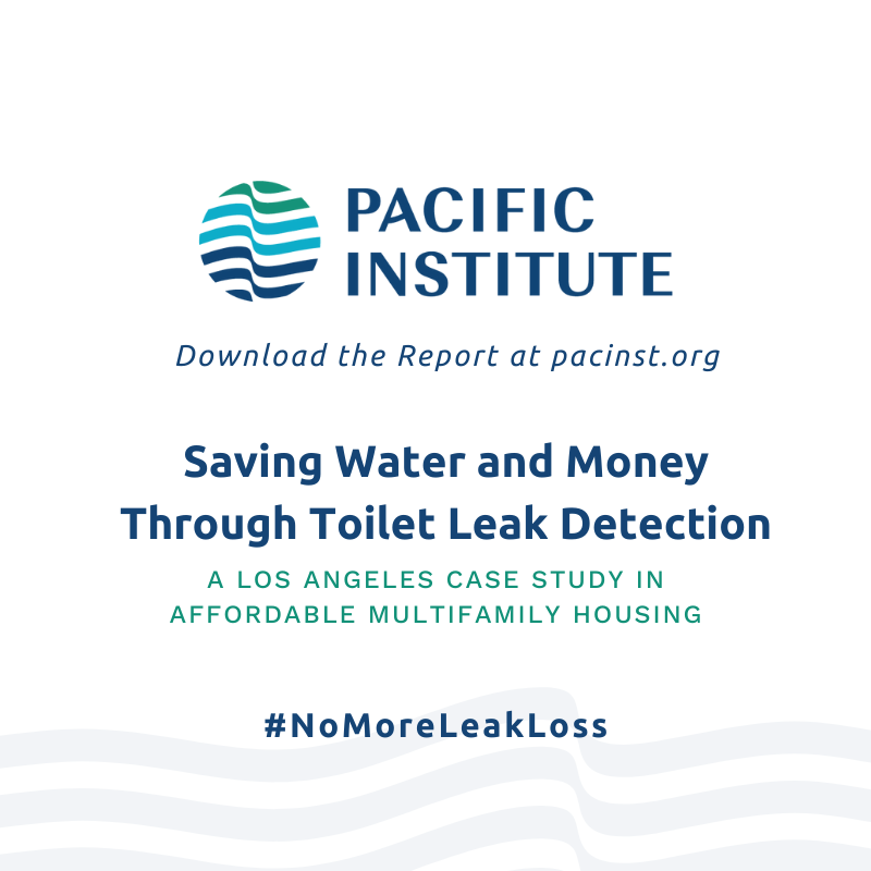Launched today, new Pacific Institute research finds toilet #LeakDetection can offer significant water & cost savings at multifamily housing buildings, addressing a critical yet overlooked aspect of urban #WaterEfficiency. Learn more: pacinst.org/.../saving-wat… #NoMoreLeakLoss