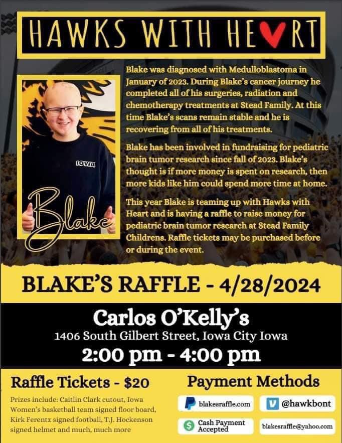 ItsThatGuy58's tweet photo. Over $3,500 raised for the university of Iowa children’s hospital so far! Looking to hit at least 5k for to help in the words of Blake “keep kids home”. Please donate or buy raffle tickets! 100% of the funds are donated. https://t.co/09JtSrl4ZV