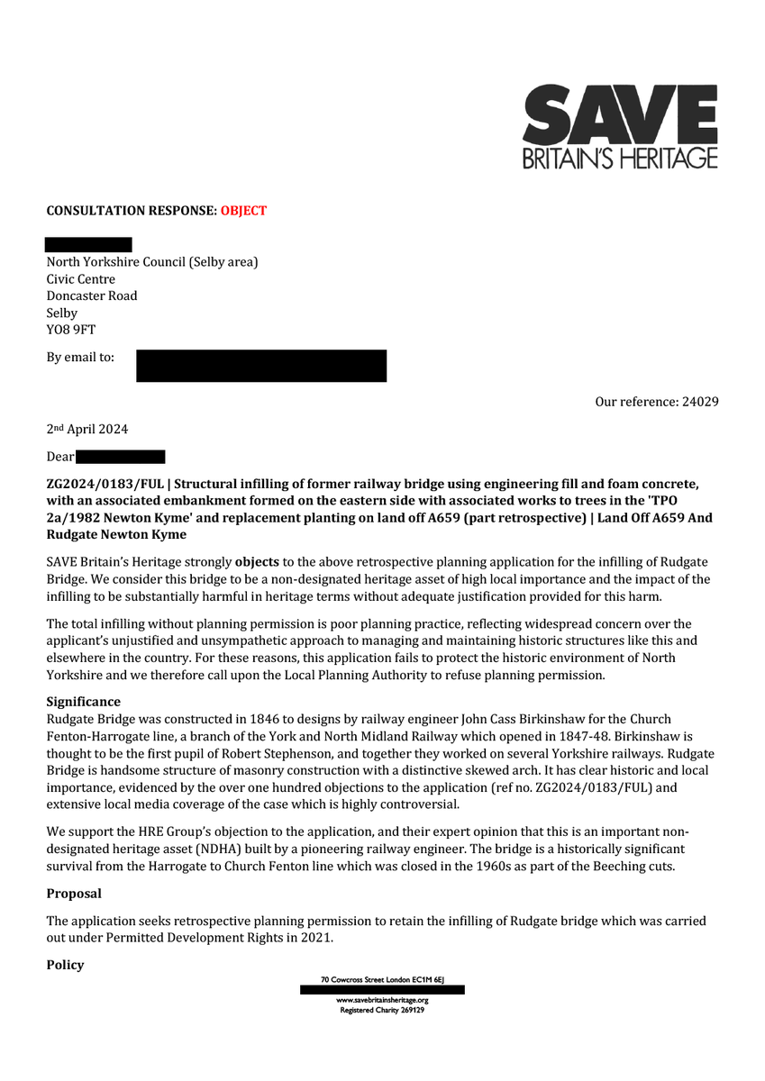 theHREgroup's tweet photo. Great to have @SAVEBrit voicing its objection to the loss of #RudgateBridge to @NationalHways 'emergency' infill scheme.
We need to respect our railway history and protect these structures so they can be part of a better future.
Time for NH to accept that reality or step away. https://t.co/aY98krFe8z
