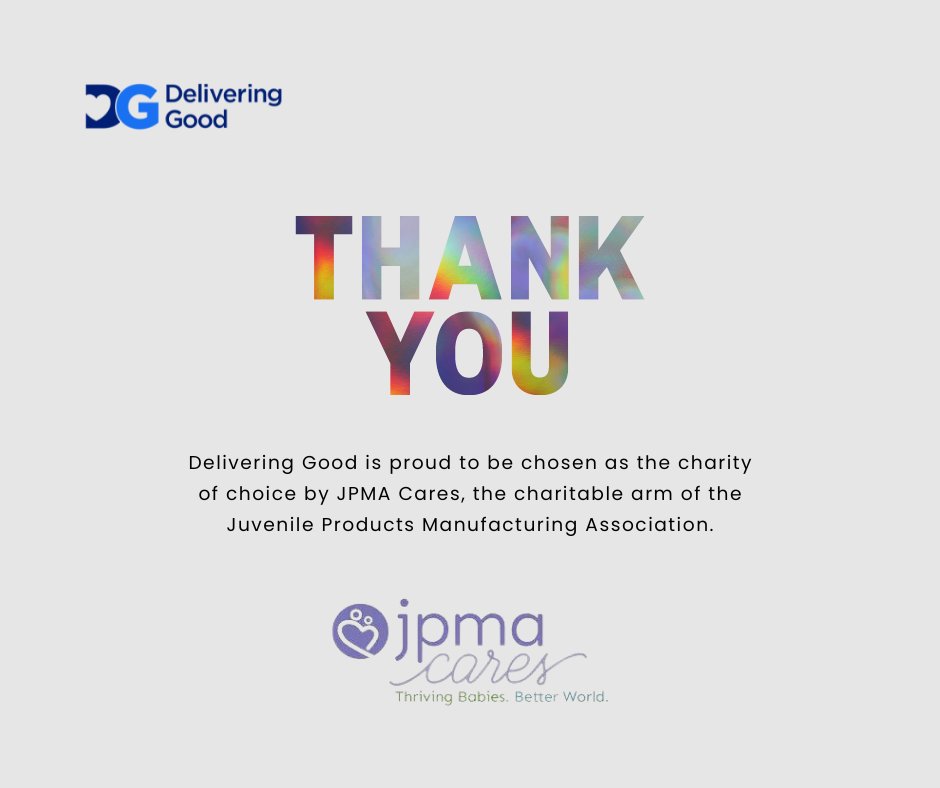 Thrilled to announce that @JPMACares has chosen us as their charity of choice! Expect an outpouring of support for children in need, from clothing to toys. Get ready to witness the magic that happens when JPMA & Delivering Good unite. Here's to the power of partnerships!