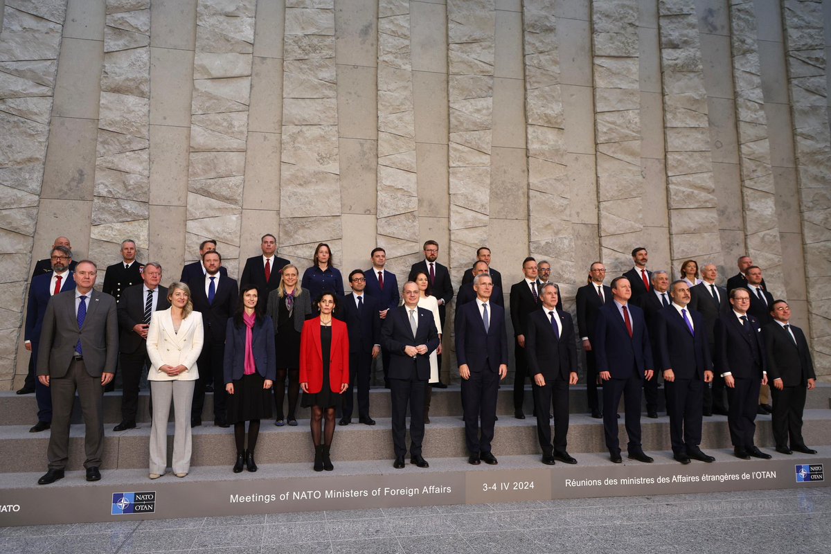 IgliHasani's tweet photo. Today at @NATO HQ in Brussels, celebrating the 75th anniversary of the Alliance and officially welcoming our newest ally Sweden. 

We discussed the upcoming Washington Summit, where important decisions will be made to further strengthen NATO and enhance Allied support for Ukraine.
 
#NATO75years
#WeAreNATO
#StrongerTogether