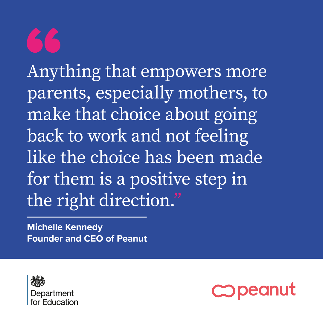 Michelle Kennedy, Chief Executive of @peanut shares her thoughts on our expansion of childcare for working parents of two-year-olds👇