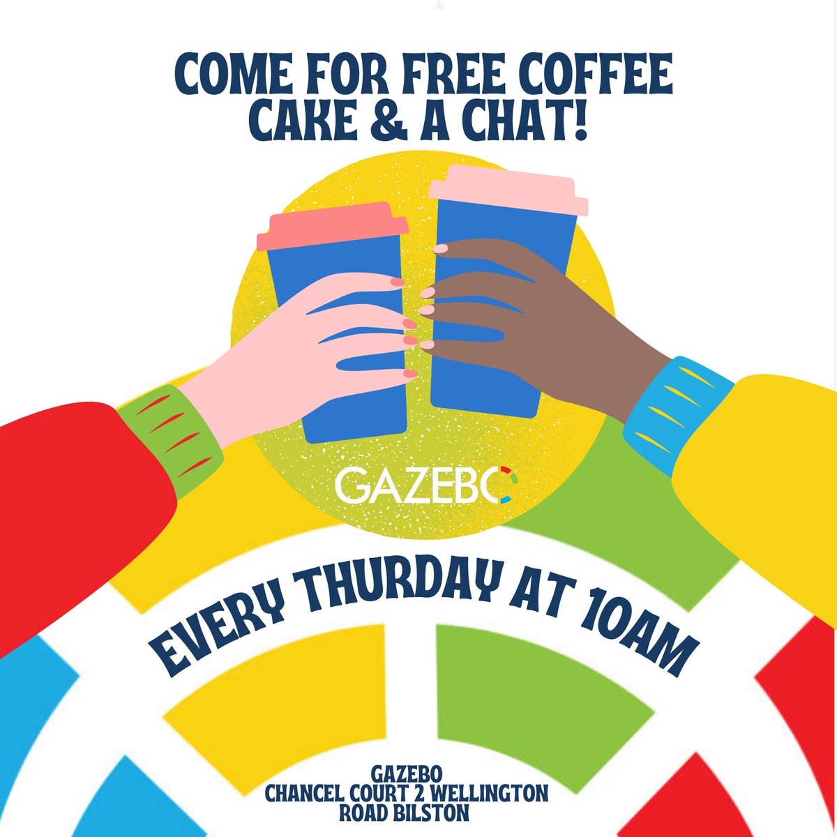 Fancy joining us for a brew and chat tomorrow at 10am? Then come to the Gazebo Community Hub for a FREE coffee, cake and a chat! 2 Wellington Road Bilston WV14 6AA. We are very excited to welcome you at the Gazebo Community Hub! #freecoffee #letscreate #loneliness #people #life