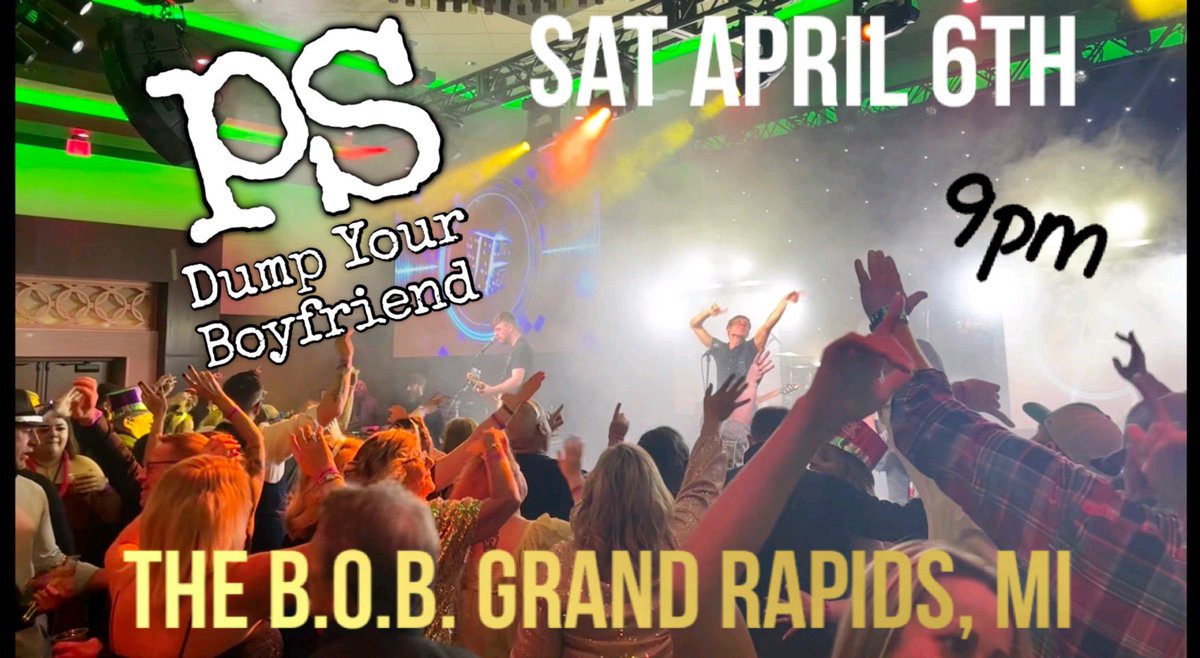 This Saturday We’ll be back at @bigoldbuilding in Grand Rapids, MI!! #homeatthebob #thebob #thebobgrandrapids #grandrapidsmi #psdyb #psdumpyourboyfriend #pfreakshow #pfreakshowband #livebands #thisweekend #livemusic #goodtimes #greattime 
#party #itsaparty #partytime #energy