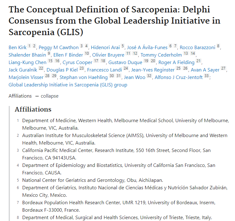 Consenso sobre la definición conceptual global de sarcopenia. DOI: 10.1093/envejecimiento/afae052, participación internacional del @incmnszmx @avilafunes