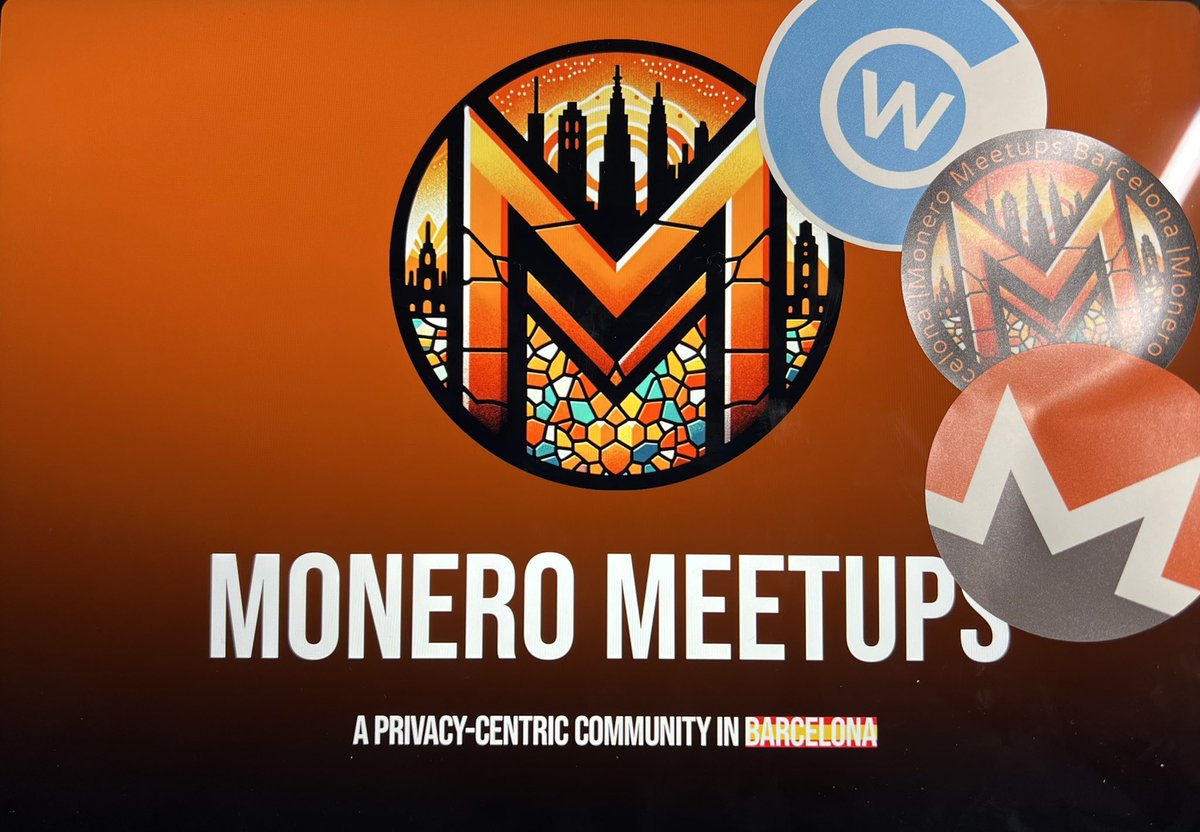 Just 4 days left until our 'Introduction to Privacy &amp; XMR' meetup in #Barcelona! 🚀
To get you excited, check out these exclusive stickers we've got ready for you, featuring <a href="/monero/">Monero (XMR)</a>, <a href="/cakewallet/">Cake Wallet</a>, and our very own design. Grab yours at the event! #Monero #Privacy #BarcelonaMeetup