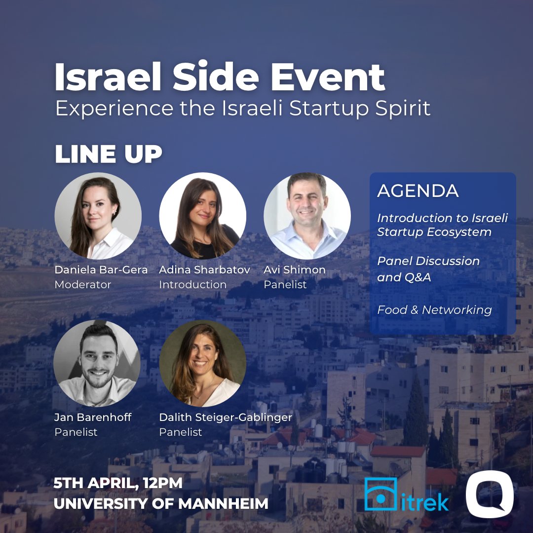 Looking forward to the Israel Side Event at #QSummit 24 this week!💫 It's a privilege to share the stage with industry #experts and explore the vibrant Israeli #startup scene🧠 Can't wait to exchange insights and connect with all the amazing people🤝 #innovation #mannheim