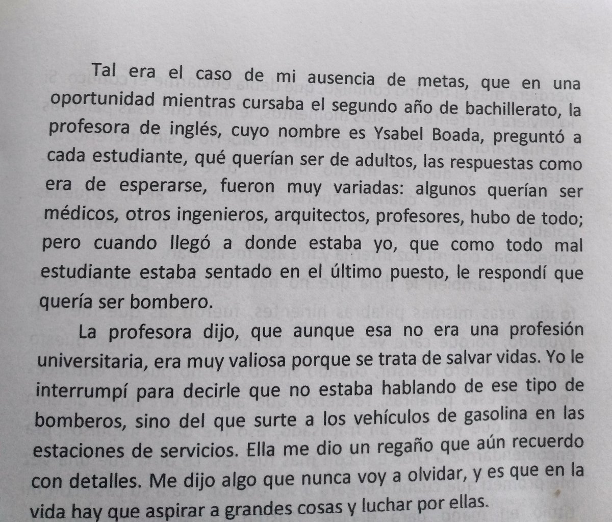 Aquí la reseña que hice en mi libro: LA VIDA NO ES UNA LÍNEA RECTA (año 2021), referente a la Profe Ysabel Boada, quien lamentablemente ayer falleció en un incendio junto a su familia 💔🙏