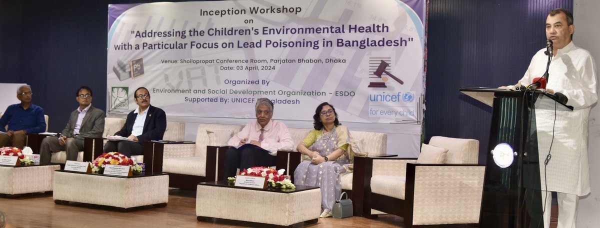 Even small amounts of lead can cause serious health problems - no safe levels as such. Children under 6 years are especially vulnerable to lead poisoning, which can severely affect cognitive and physical development. Welcome this ⁦@UNICEFBD⁩ ⁦@esdobd⁩ partnership.