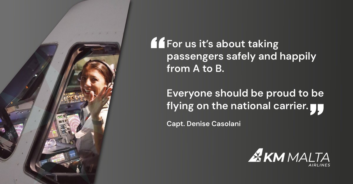 Moments before piloting our inaugural flight, KM640 to Catania on March 31st, Capt. Denise Casolani shared her sentiment. Connecting the Maltese Islands to Europe and beyond. kmmaltairlines.com #InauguralFlight #Summer24 #Aviation