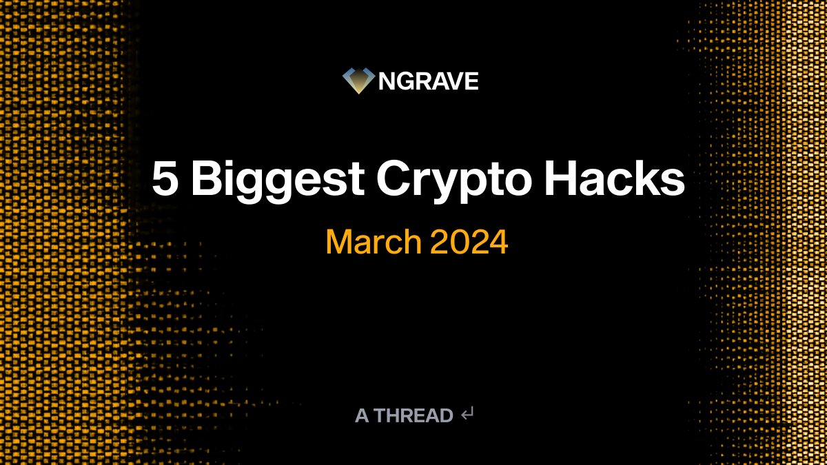 ngrave_official's tweet image. 🚨 Here are March's biggest crypto hacks! 🧵👇

For tips on how to stay secure, do our 2024 Crypto Security Check-Up: ngrave.io/security-check 

#StayCold